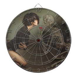 Tod und junge Frau Dartscheibe