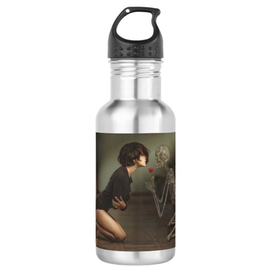 Tod und junge Frau Edelstahlflasche (Vorderseite)