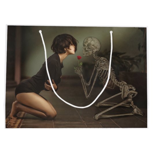 Tod und junge Frau Große Geschenktüte (Rückseite)