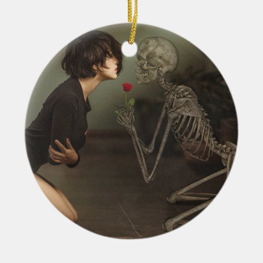 Tod und junge Frau Keramik Ornament (Vorne)