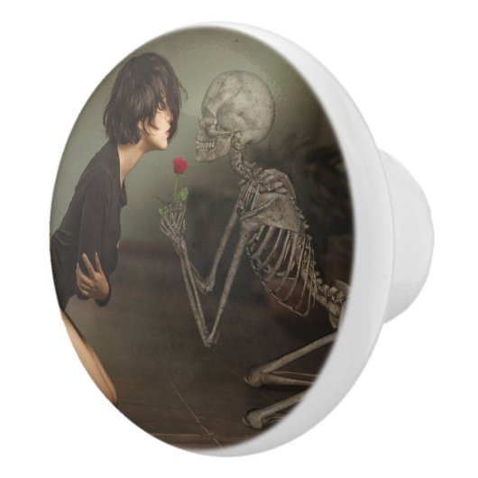 Tod und junge Frau Keramikknauf (Rechts)