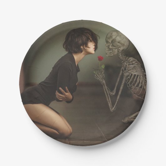 Tod und junge Frau Pappteller (Vorderseite)