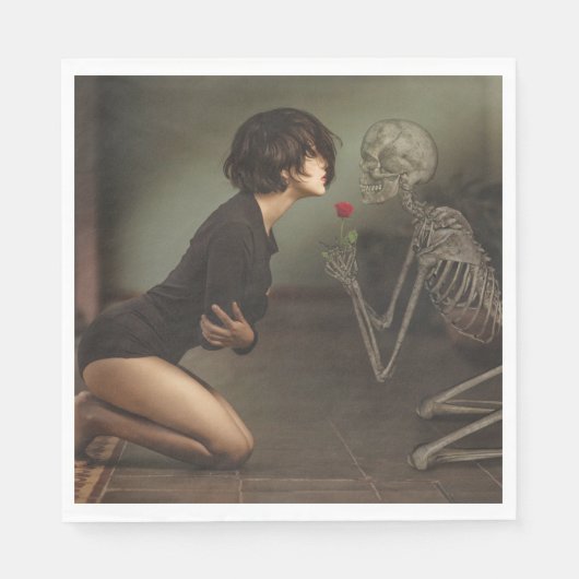 Tod und junge Frau Serviette (Vorderseite)