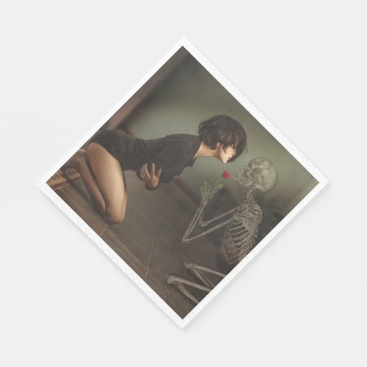 Tod und junge Frau Serviette (Ecke)