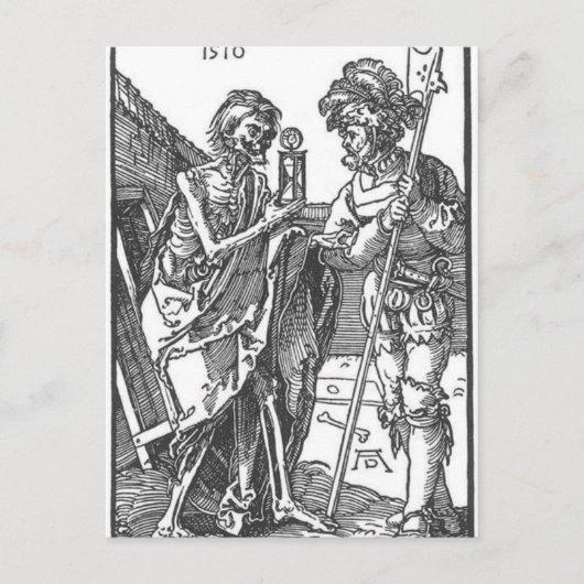 Tod und Landsknecht von Albrecht Durer Postkarte (Vorderseite)