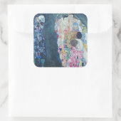 Tod und Leben, c.1911 (Öl auf Leinwand) Quadratischer Aufkleber (Tasche)