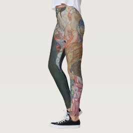 Tod und Leben durch Gustav Klimt Vintager Jugendst Leggings