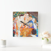 Tod und Leben, Gustav Klimt Quadratische Wanduhr (Zuhause)