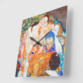 Tod und Leben, Gustav Klimt Quadratische Wanduhr (Winkel)