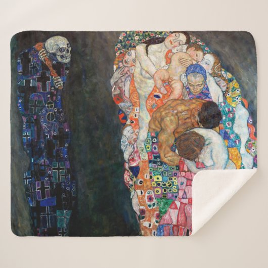 Tod und Leben | Gustav Klimt | Sherpadecke (Vorderseite (Horizontal))