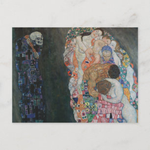 Tod und Leben von Gustav Klimt Vintage Art Nouveau Postkarte
