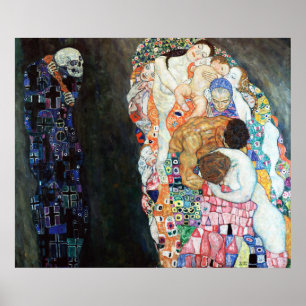 Tod und Lebensgemälde von Gustav Klimt (1908) Poster