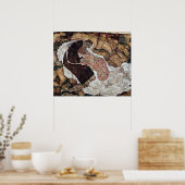 Tod und Mädchenmalerei von Egon Schiele Poster (Küche)