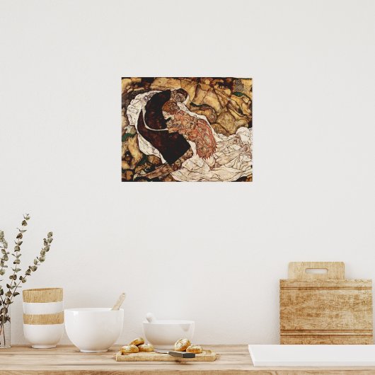 Tod und Maiden von Egon Schiele Poster (Küche)