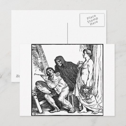 Tod und Maler Postkarte (Vorne/Hinten)