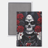 Tod und Rose Magnet (Vorderseite/Rückseite)