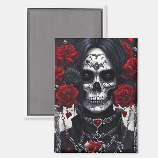 Tod und Rose Magnet (Vorderseite/Rückseite)