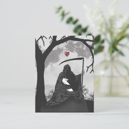 TOD UND SEIN BUNNY POSTKARTE (Stehend Vorderseite)