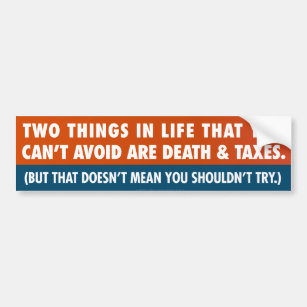 Tod und Steuern Autoaufkleber