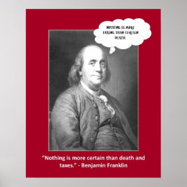 Tod und Steuern Zitat lustige Wortspiele Poster