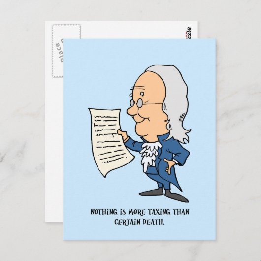 Tod und Steuern Zitat lustige Wortspiele Postkarte (Vorne/Hinten)