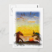 Tod von Arthur und Mordred Postkarte (Vorne/Hinten)