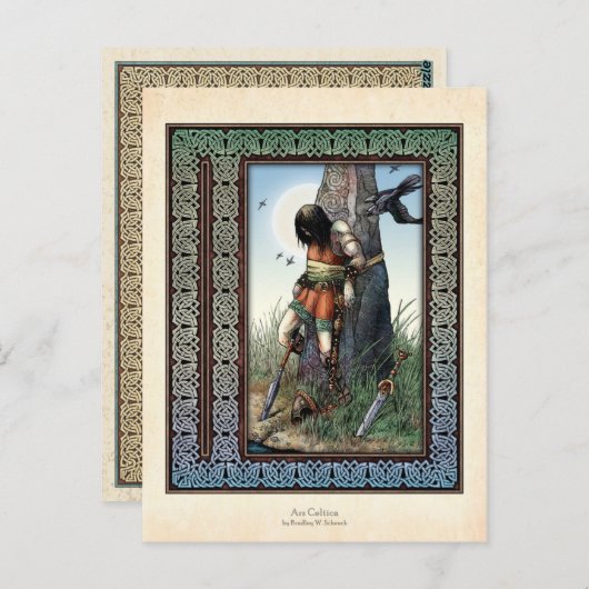 "Tod von Cuchulainn" Postkarte (Vorne/Hinten)