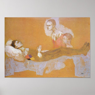 Tod von Harlequin durch Pablo Picasso (1906) Poster