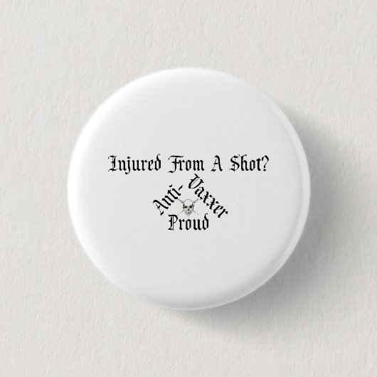 Tod von Impfstoffen mit kleinem Knopf Button (Vorderseite)