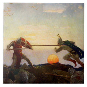 „Tod von König Artus und Sir Mordred“ von NC Wyeth Fliese