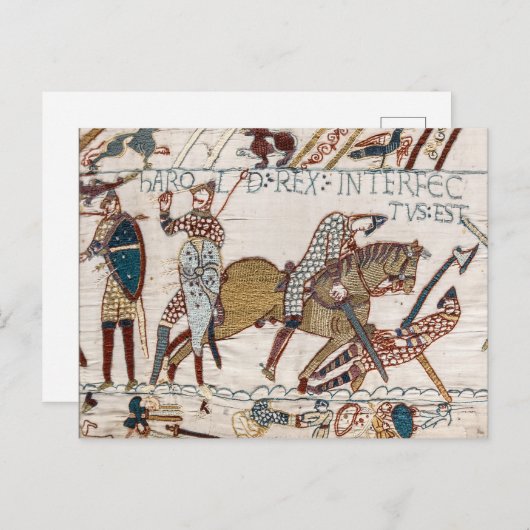 Tod von König Harold (Bayeux Tapestry) Postkarte (Vorne/Hinten)