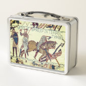 Tod von König Harold (Bayeux Tapestry) Postkarte Metall Brotdose (Rückseite)