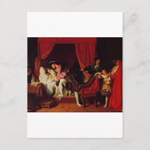 Tod von Leonardo Da Vinci durch Ingres ca. 1818 Postkarte