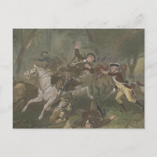 Tod von Patrick Ferguson am King's Mountain Postkarte (Vorderseite)
