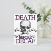 Tod vor Decaf Postkarte (Stehend Vorderseite)