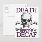 Tod vor Decaf Postkarte (Vorne/Hinten)