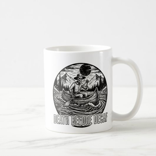 Tod vor Decaf Skeleton Kanu-Design Kaffeetasse (Rechts)