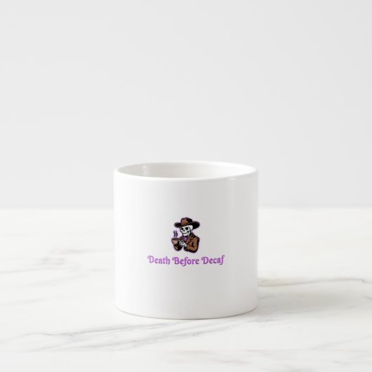 Tod vor Decaf - Skelettkaffee Espressotasse (Vorderseite)