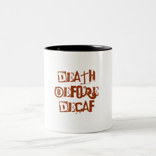 Tod vor Decaf Zweifarbige Tasse (Mittel)