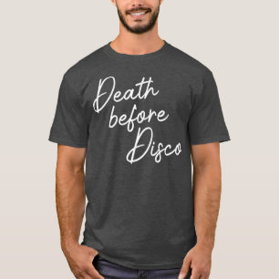 Tod vor Disco Lustige 70er Casual Schrift T-Shirt