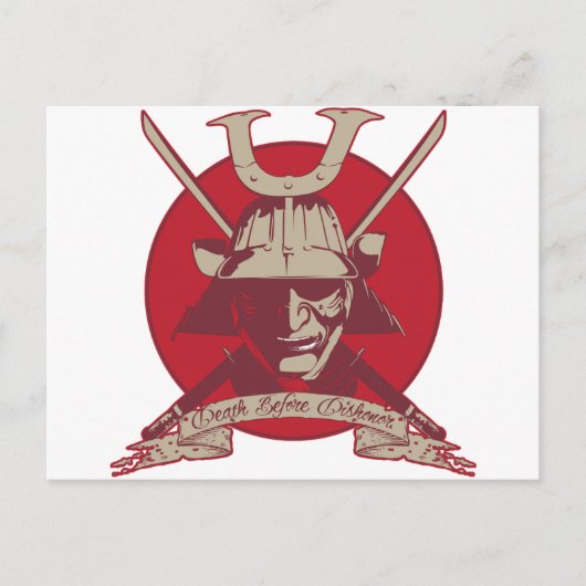 Tod vor Dishonor Samurai Postkarte (Vorderseite)