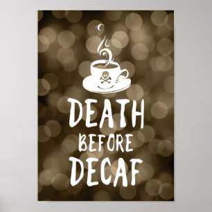 Tod vor Jahrzehnt Kaffee Poster