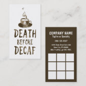 Tod vor Jahrzehnt Kaffee Treuekarte (Vorne/Hinten)