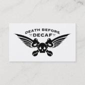 Tod vor Jahrzehnt Kaffee Visitenkarte (Rückseite)