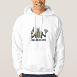 Tod vor Schulden - Vintage Schädeldarstellung Hoodie