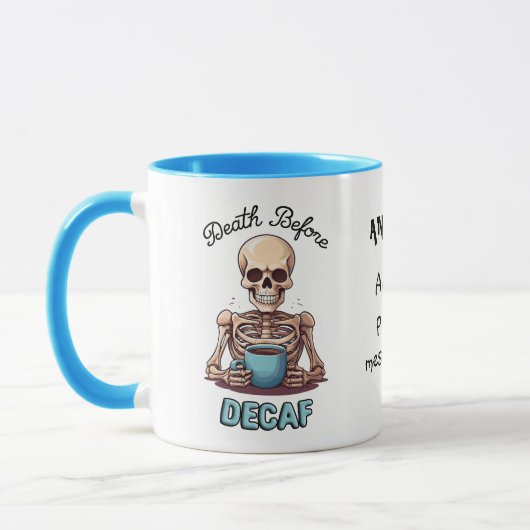 Tod vor Zehnkampf; Kaffeesatz Tasse (Links)