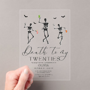 Tod zu meinem zwanzigsten Halloween, 30. Geburtsta Acryleinladungen