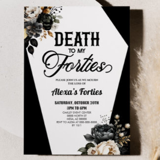 Tod zu meinen Vierzigern Blumenkohl 50. Geburtstag Einladung
