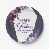 Tod zu meinen Vierzigern Blumenkohl 50. Geburtstag Pappteller (Vorderseite)