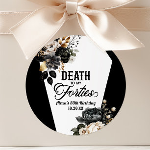 Tod zu meinen Vierzigern Blumenkohl 50. Geburtstag Runder Aufkleber